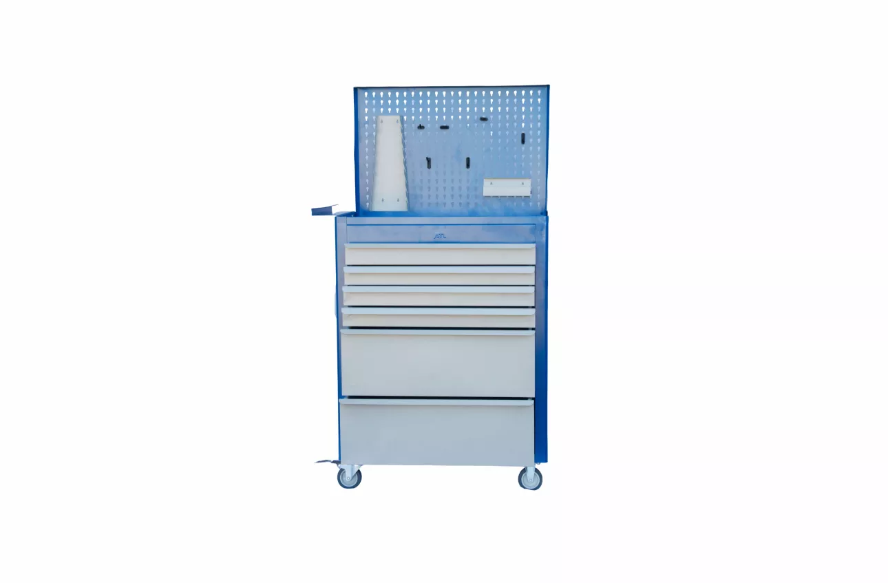 Carrinho para ferramenta soldado com painel 6 gavetas + kit